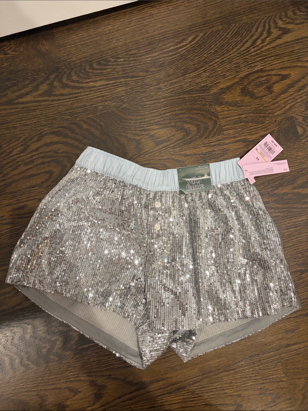 Wild Fable Silver Sequin Shorts